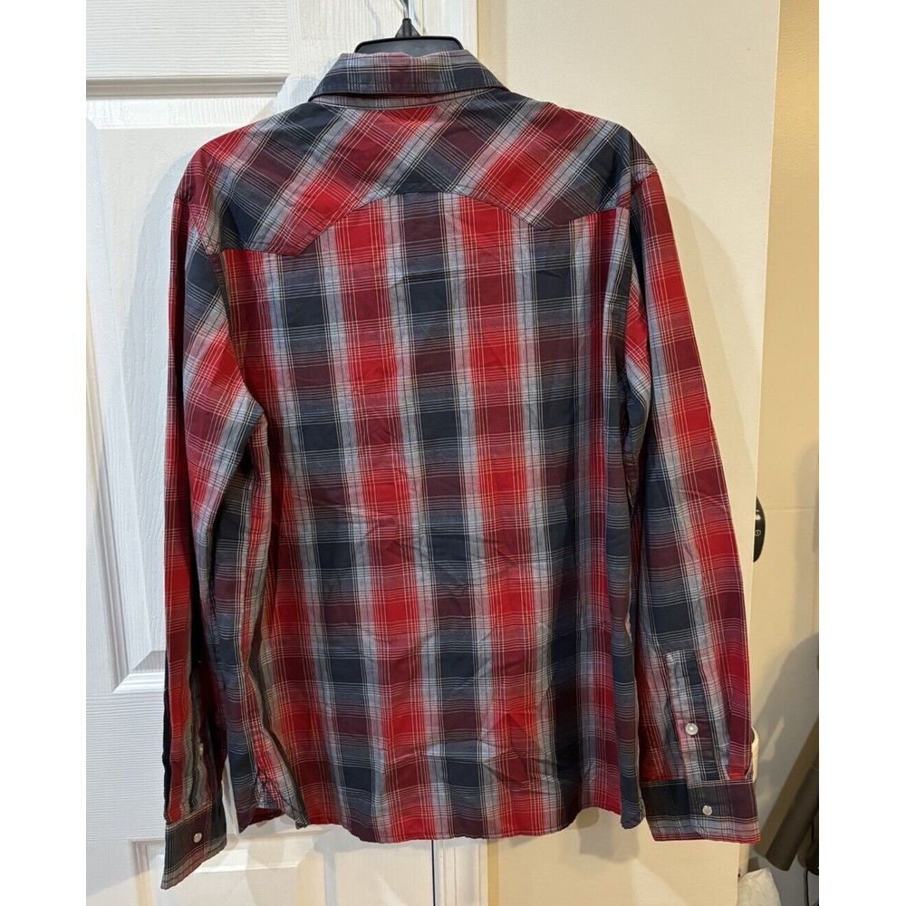 Levi's Men's Long Sleeve Pearl Snap Shirt Sz‎ M Plaid Pockets - Picture 3 of 7